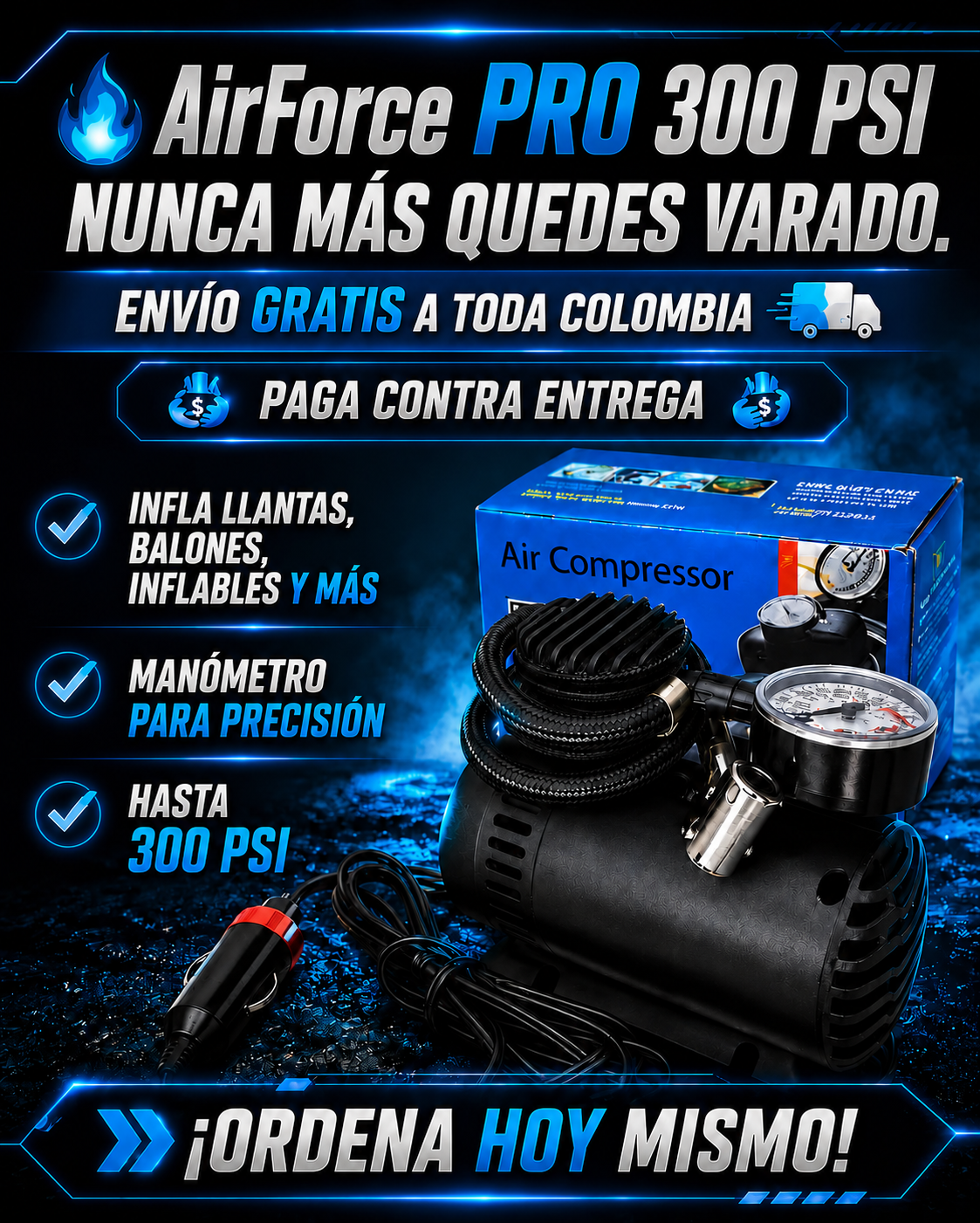🔥🔥 [PROMO] AirForce PRO 300 PSI - Nunca Más Quedes Varado 🔥