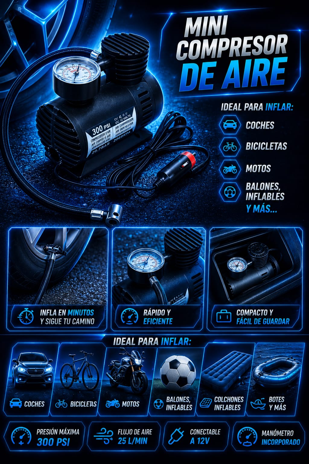 🔥🔥 [PROMO] AirForce PRO 300 PSI - Nunca Más Quedes Varado 🔥